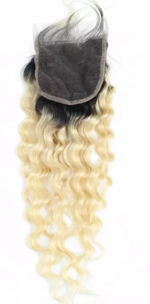 Peruvian Deep Wave Blonde lace closure