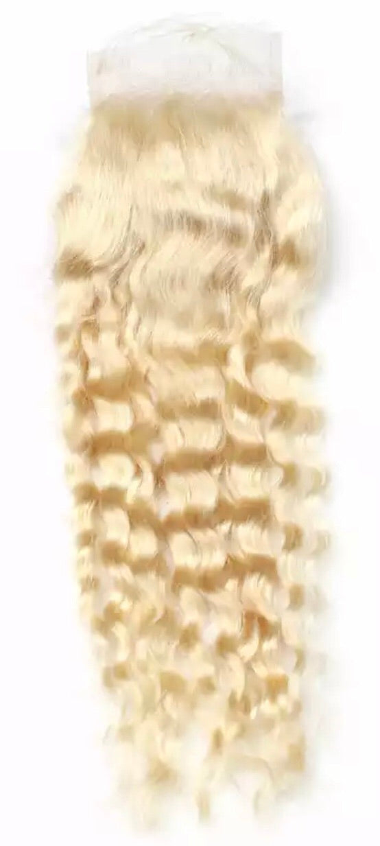 Peruvian Deep Wave Blonde lace closure